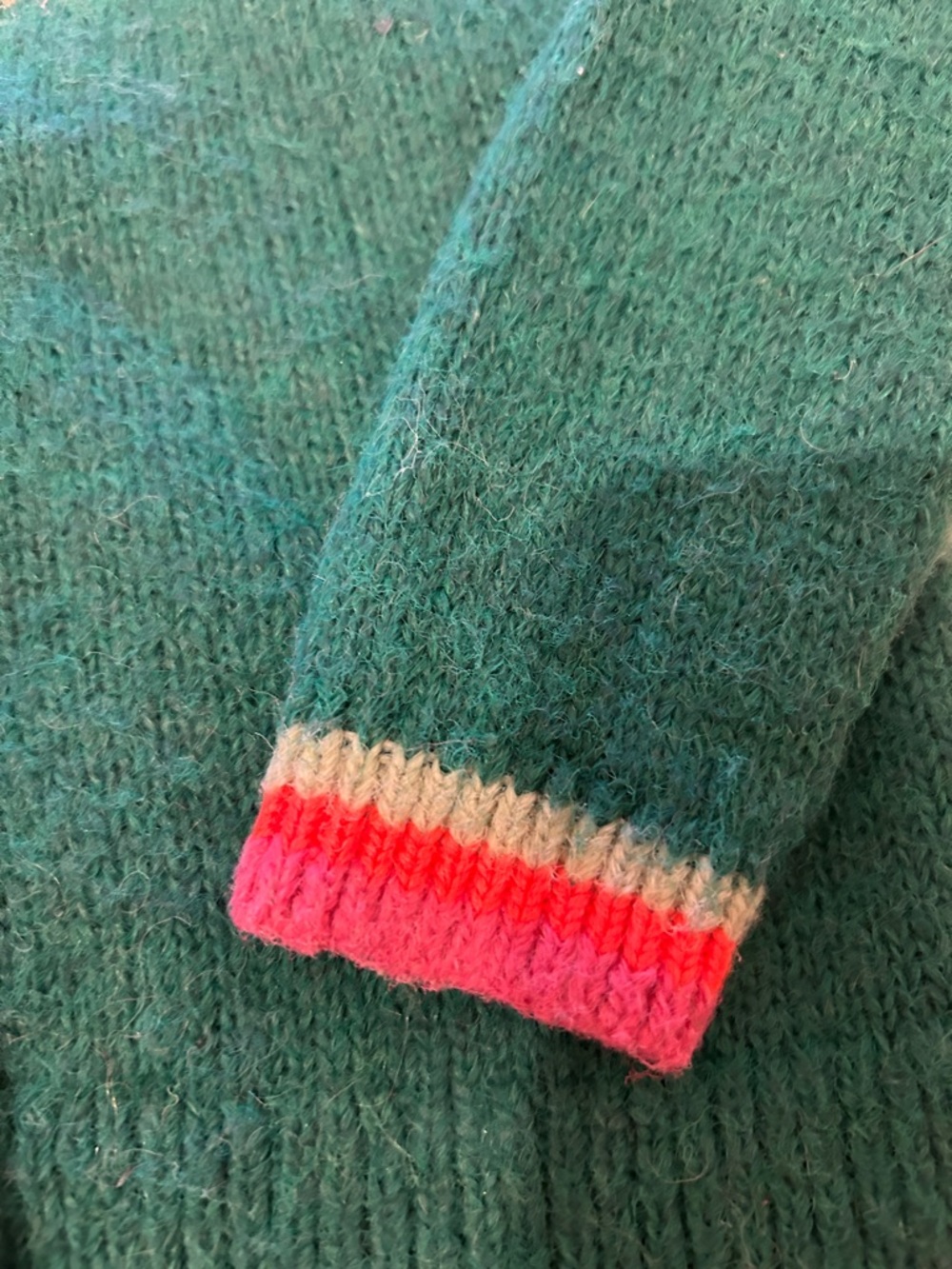 Mini Boden Teal Fair Isle Knit Cardigan Sweater - Picture 4 of 5